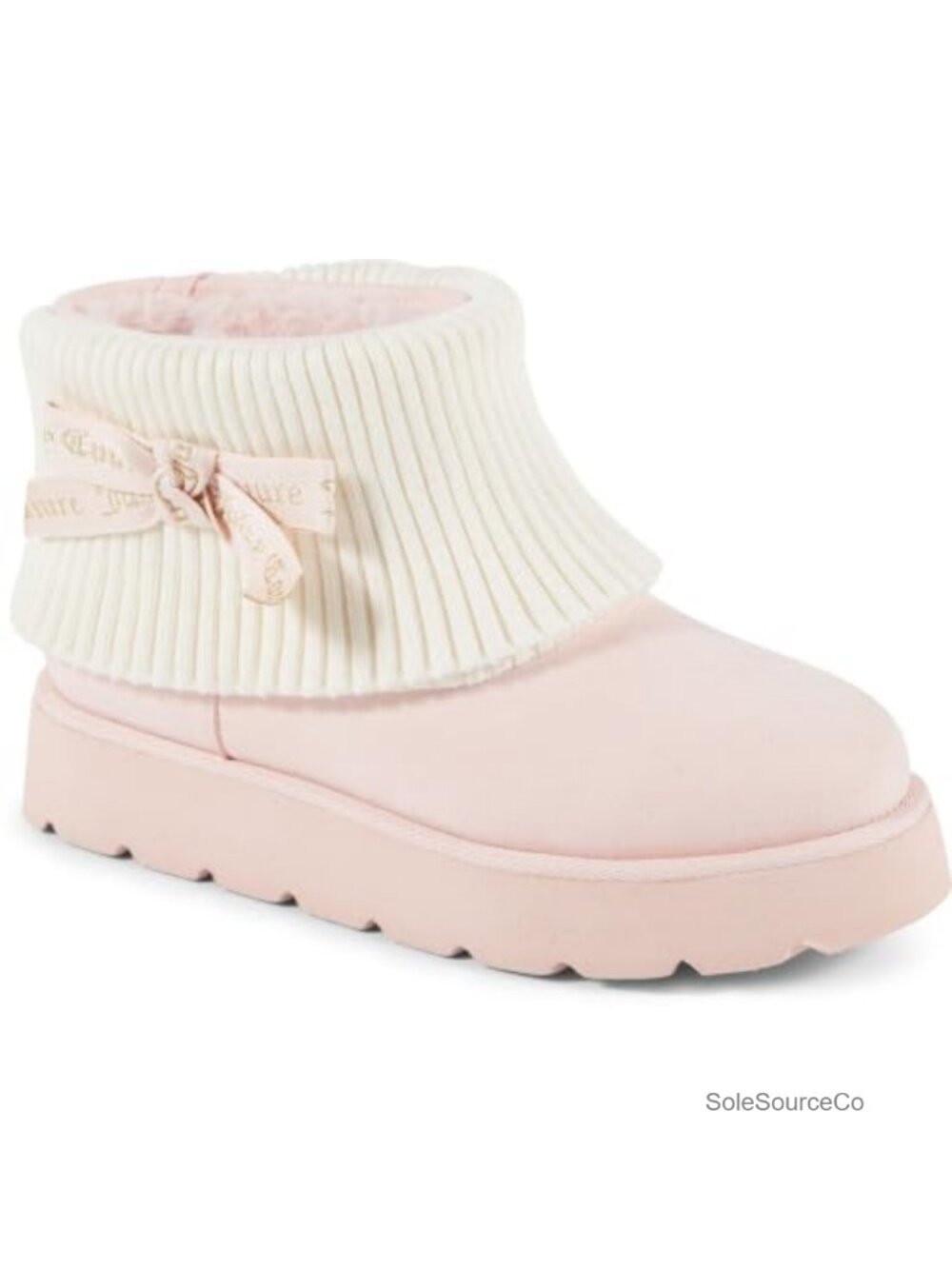 Juicy Couture Women's Ankle Booties with Faux Fur Lining, Pull-On, Lug Sole,